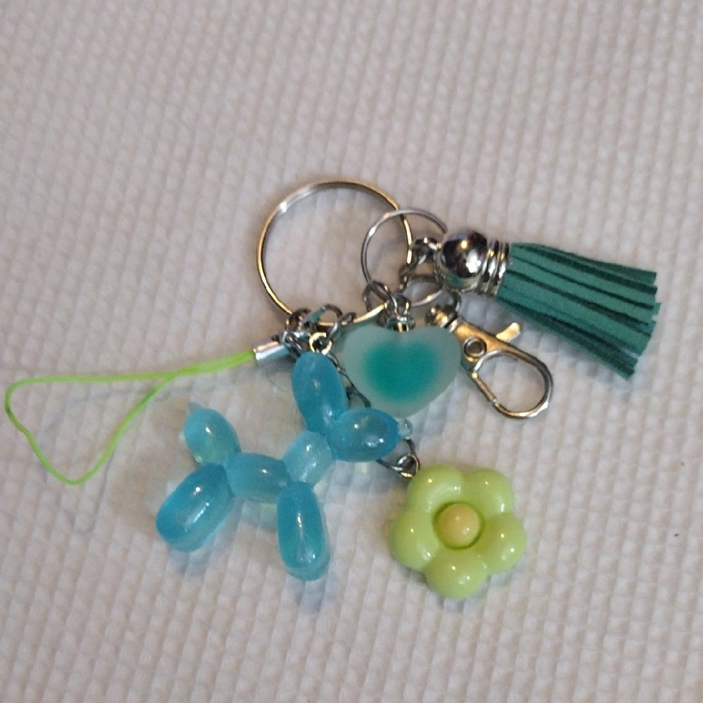 Blue and Green Keychain Set